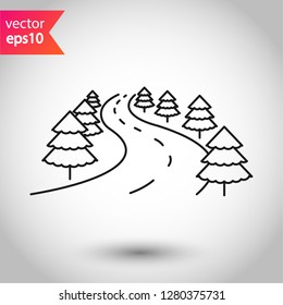 Road icon. Highway vector sign. Eps 10 flat symbol