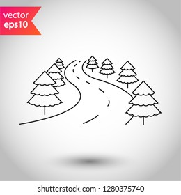 Road icon. Highway vector sign. Eps 10 flat symbol