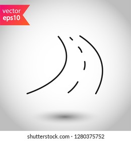 Road icon. Highway vector sign. Eps 10 flat symbol