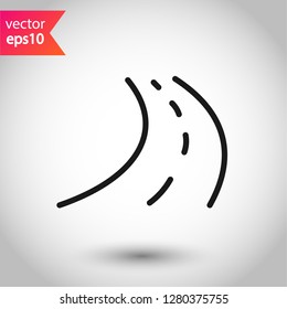Road icon. Highway vector sign. Eps 10 flat symbol