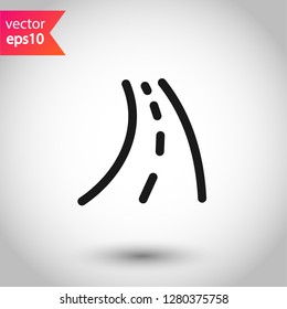 Road icon. Highway vector sign. Eps 10 flat symbol