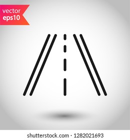 Road icon. Highway vector sign. Eps 10 flat symbol