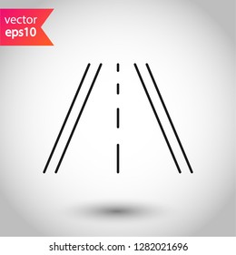 Road icon. Highway vector sign. Eps 10 flat symbol