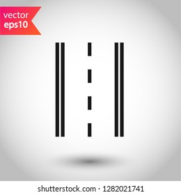 Road icon. Highway vector sign. Eps 10 flat symbol