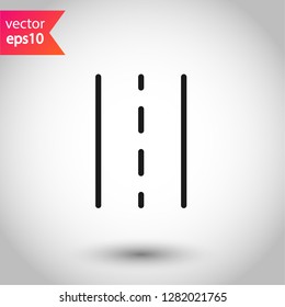 Road icon. Highway vector sign. Eps 10 flat symbol