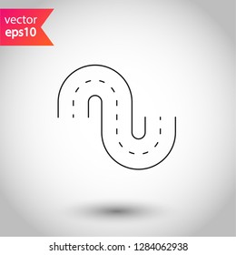 Road icon. Highway vector sign. Eps 10 flat symbol design