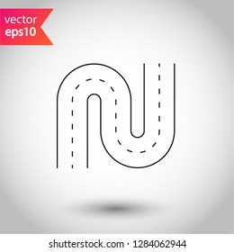 Road icon. Highway vector sign. Eps 10 flat symbol design