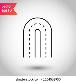 Road icon. Highway vector sign. Eps 10 flat symbol design