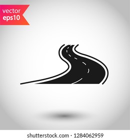 Road icon. Highway vector sign. Eps 10 flat symbol design