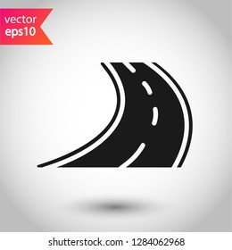 Road icon. Highway vector sign. Eps 10 flat symbol design