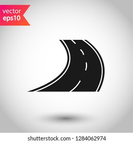 Road icon. Highway vector sign. Eps 10 flat symbol design