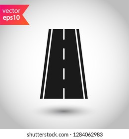 Road icon. Highway vector sign. Eps 10 flat symbol design