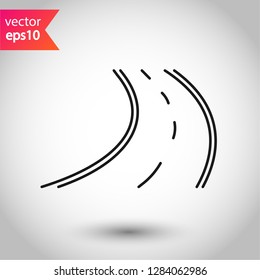 Road icon. Highway vector sign. Eps 10 flat symbol design