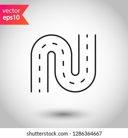 Road icon. Highway vector sign. Eps 10 flat symbol design