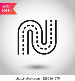 Road icon. Highway vector sign. Eps 10 flat symbol design