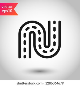 Road icon. Highway vector sign. Eps 10 flat symbol design