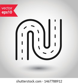 Road icon. Highway vector sign. Eps 10 flat symbol design