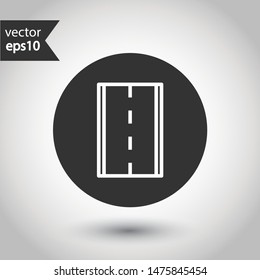Road icon. Highway vector sign. Eps 10 flat symbol design. Round icon design