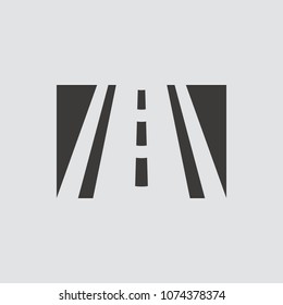 Road icon isolated of flat style. Vector illustration.
