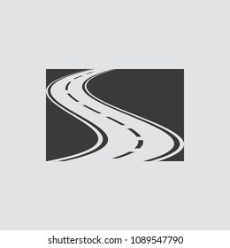 Road icon isolated of flat style. Vector illustration.