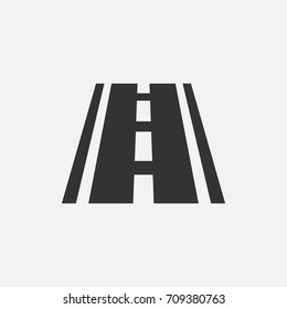 Road Icon. isolated on blue background. Vector illustration. Eps 10.