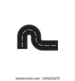 Road icon isolated on white background.
