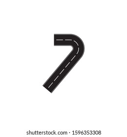 Road icon isolated on white background.
