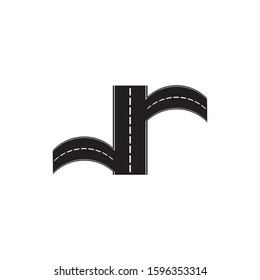 Road icon isolated on white background.