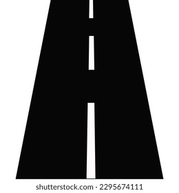 Road icon isolated on white background. Flat design. Vector illustration.