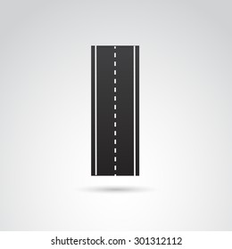 Road icon isolated on white background. Vector art.