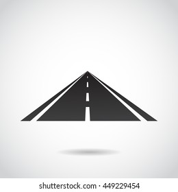 Road icon isolated on white background. Vector art.