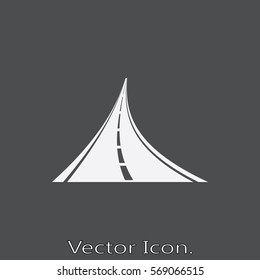 Road icon isolated sign symbol and flat style for app, web and digital design. Vector illustration.