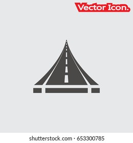 Road icon isolated sign symbol and flat style for app, web and digital design. Vector illustration.