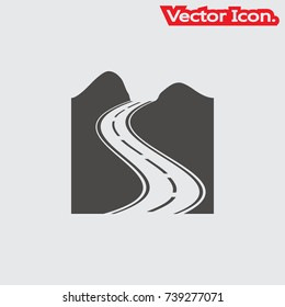 Road icon isolated sign symbol and flat style for app, web and digital design. Vector illustration.