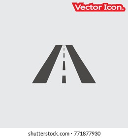Road icon isolated sign symbol and flat style for app, web and digital design. Vector illustration.