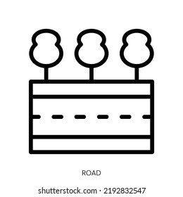 road icon. Line Art Style Design Isolated On White Background