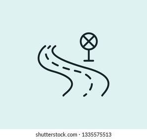 Road icon line isolated on clean background. Road icon concept drawing icon line in modern style. Vector illustration for your web mobile logo app UI design.