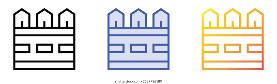 ícone de estrada. Design de estilo linear, preenchimento azul e gradiente isolado em plano de fundo branco