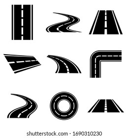 Road Icon, Logo Isolated On White Background