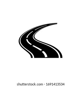Icono de carretera, logotipo aislado en fondo blanco