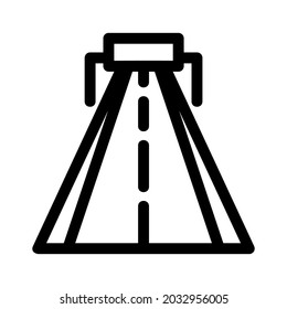 icono de carretera o logotipo símbolo de señalización aislado ilustración vectorial - iconos vectoriales de estilo negro de alta calidad
