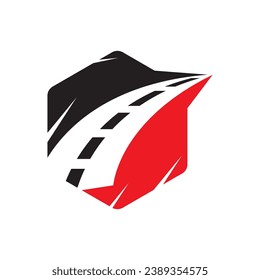 Logo de icono de carretera, diseño de ilustración vectorial