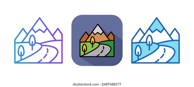 Icono de carretera Ilustración vectorial múltiple