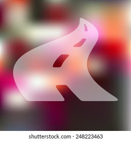 road icon on blurred background