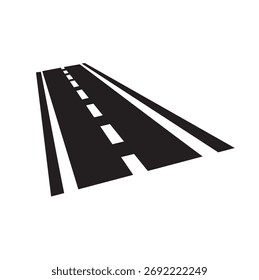 ícone de estrada no plano de fundo branco