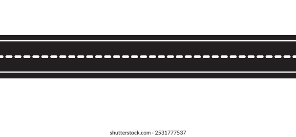 The road icon. Set of road elements isolated on white. Vector, cartoon illustration. Vector.