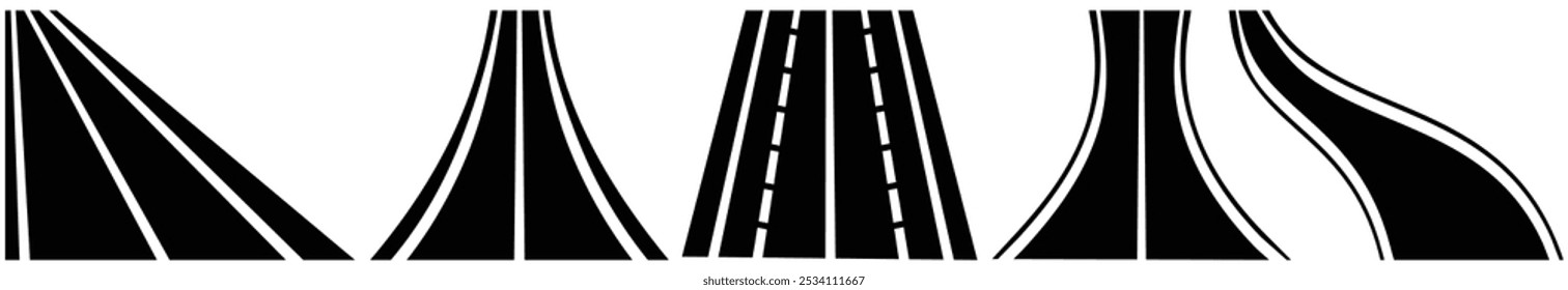 Ícone de estrada define ilustração de vetor de estoque.