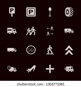 road icon set with woman shoe on the pedal, man walk and parking sign vector illustration