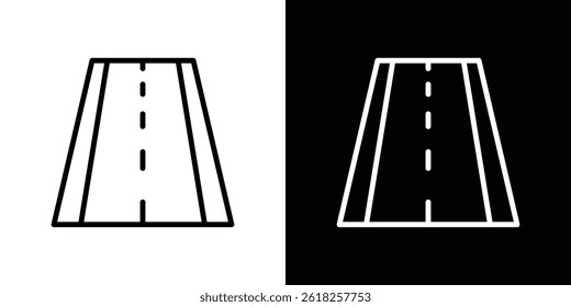 Road icon shape graphic simple plain clipart symbol. thin line outline art