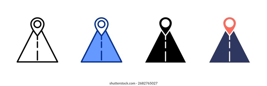 Road icon sheet multiple style collection